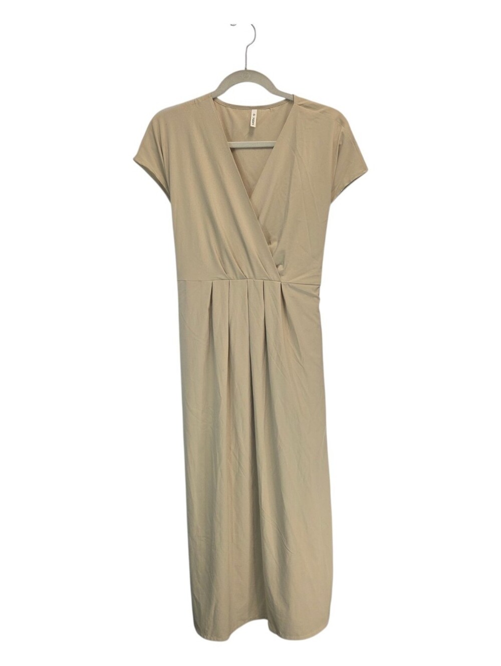 Halara Tan V Neck Tie Waist Maxi Breezeful Maxi Dress Large NWT